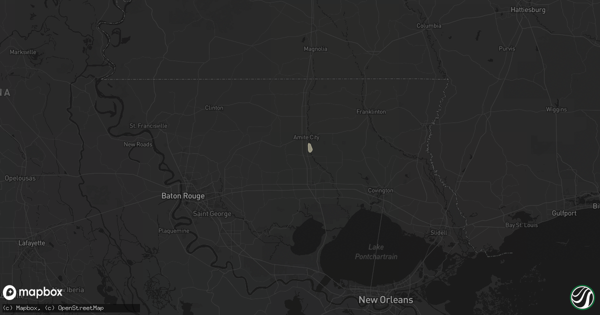 Hail map in Independence, LA on August 26, 2026