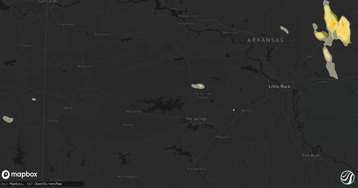 Hail map in Jessieville, AR on August 26, 2026