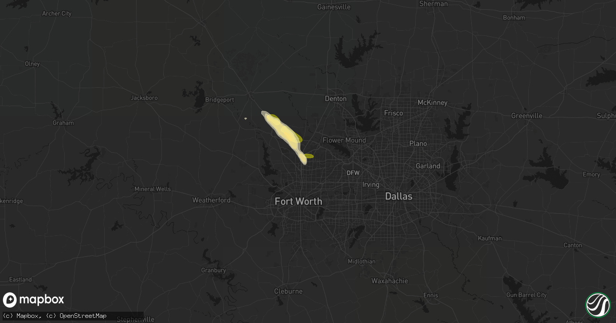 Hail map in Keller, TX on August 26, 2026