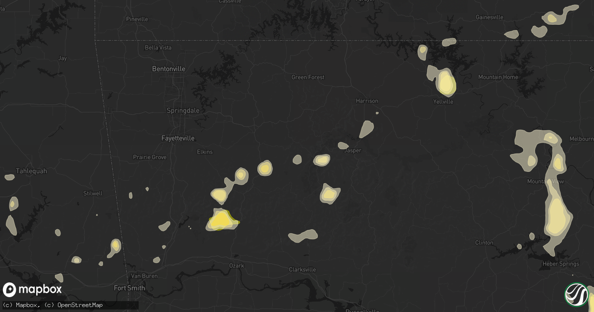 Hail map in Kingston, AR on August 26, 2026