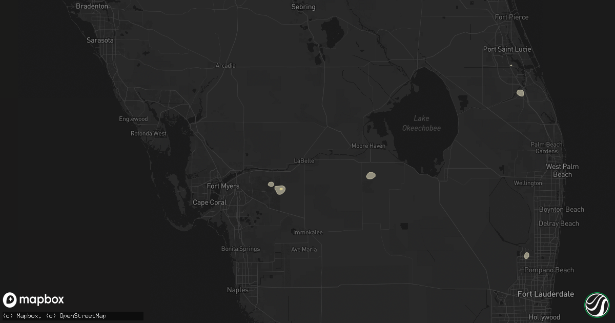 Hail map in Labelle, FL on August 26, 2026