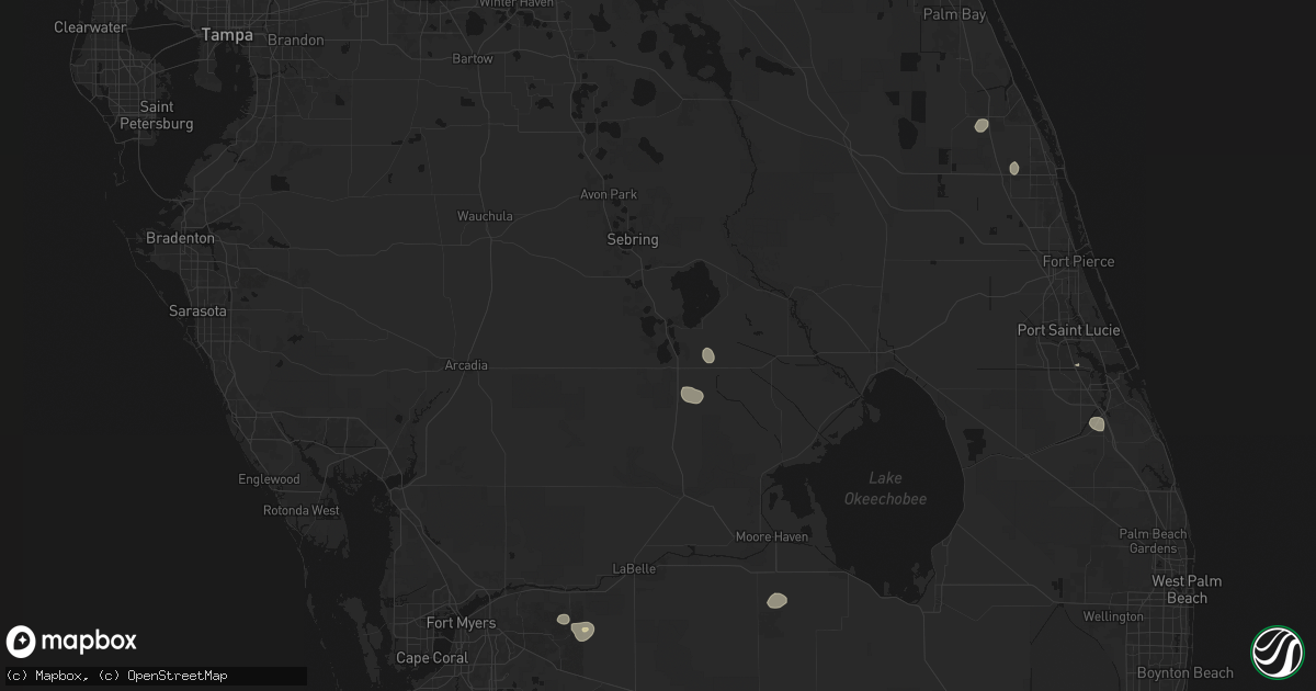 Hail map in Lake Placid, FL on August 26, 2026