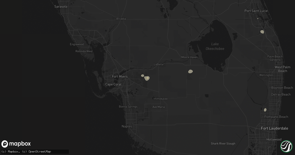 Hail map in Lehigh Acres, FL on August 26, 2026