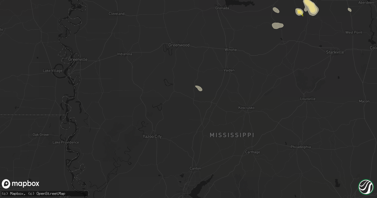 Hail map in Lexington, MS on August 26, 2026