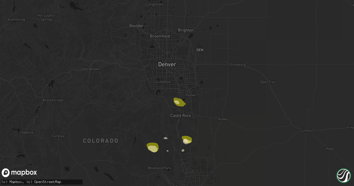 Hail map in Lone Tree, CO on August 26, 2026