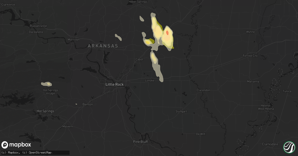 Hail map in Lonoke, AR on August 26, 2026