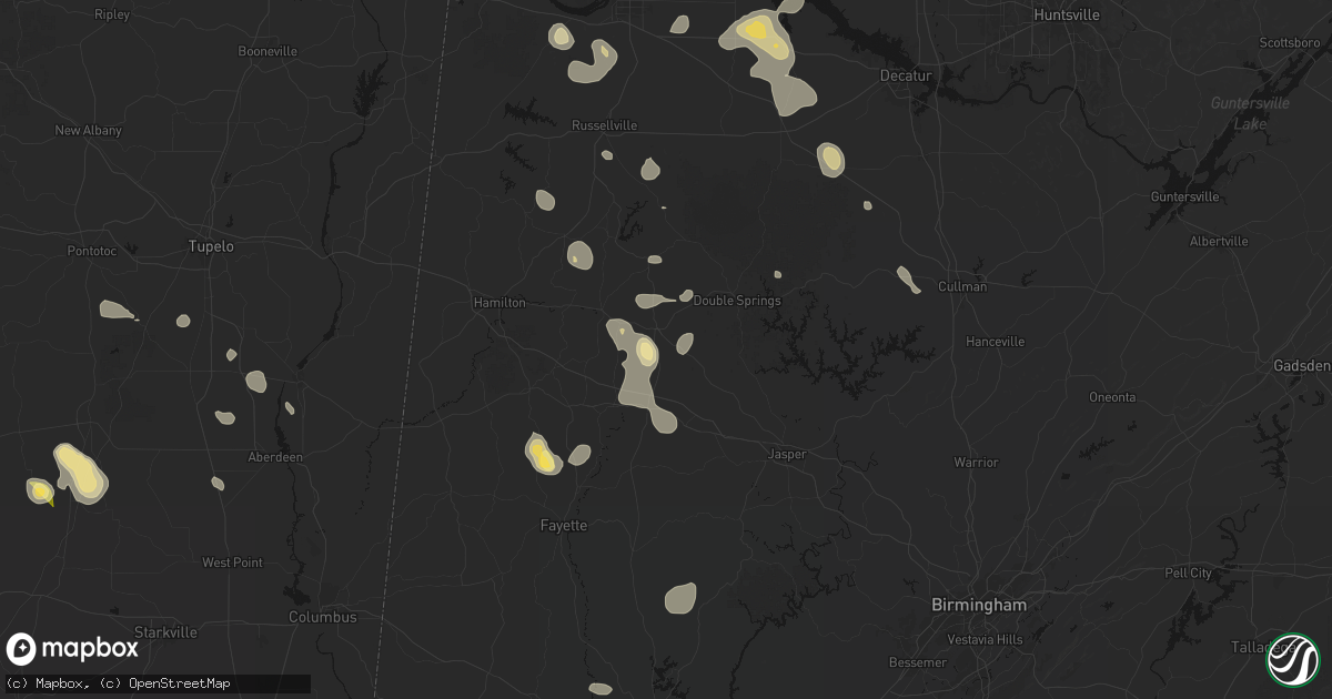 Hail map in Lynn, AL on August 26, 2026