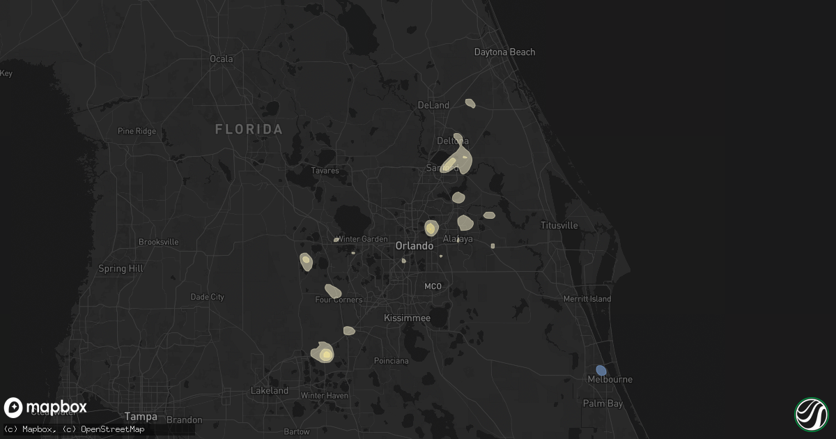 Hail map in Maitland, FL on August 26, 2026