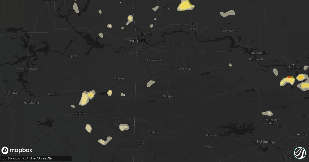 Hail map in Mansfield, AR on August 26, 2026