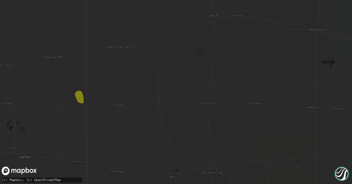 Hail map in Marienthal, KS on August 26, 2026