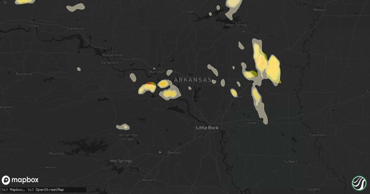 Hail map in Mayflower, AR on August 26, 2026
