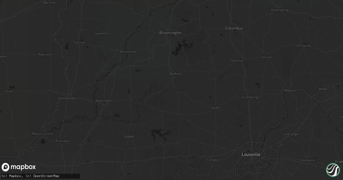 Hail map in Mitchell, IN on August 26, 2026
