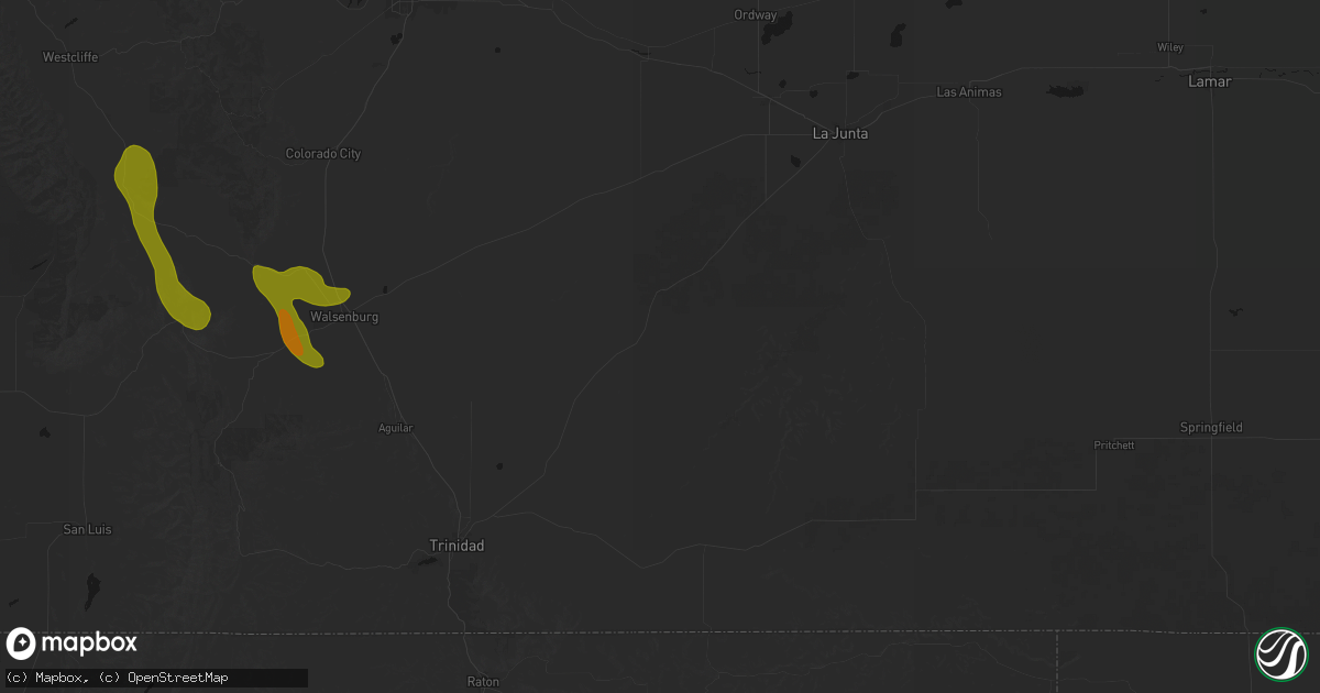 Hail map in Model, CO on August 26, 2026