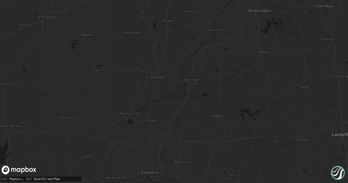 Hail map in Monroe City, IN on August 26, 2026
