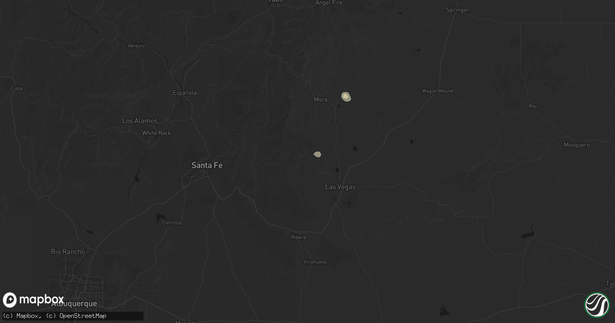 Hail map in Montezuma, NM on August 26, 2026