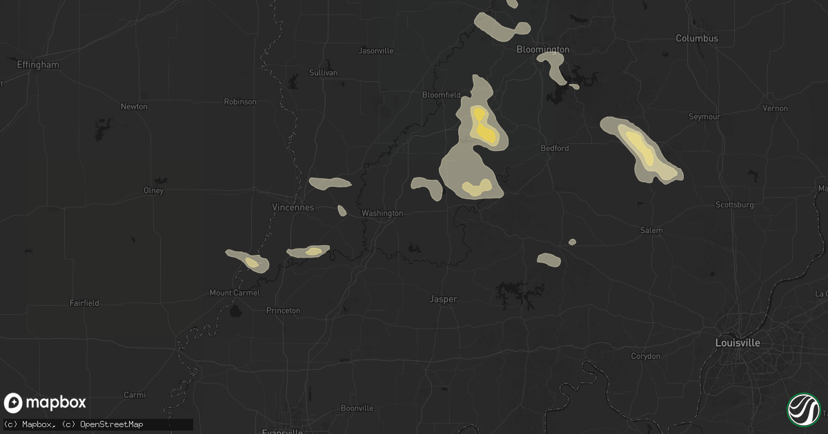 Hail map in Montgomery, IN on August 26, 2026