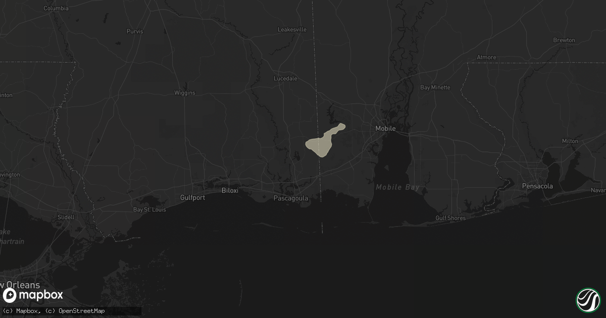 Hail map in Moss Point, MS on August 26, 2026