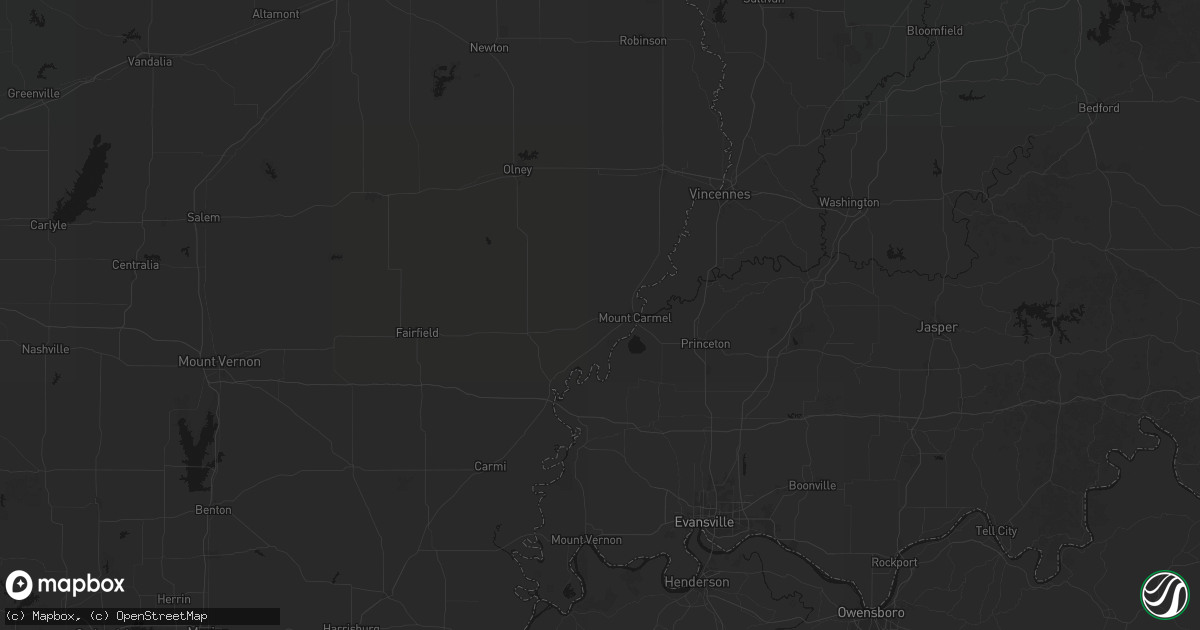 Hail map in Mount Carmel, IL on August 26, 2026