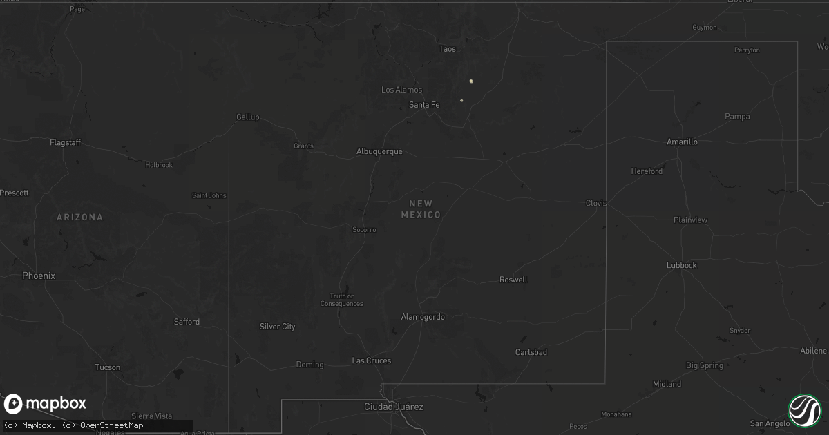Hail map in New Mexico on August 26, 2026
