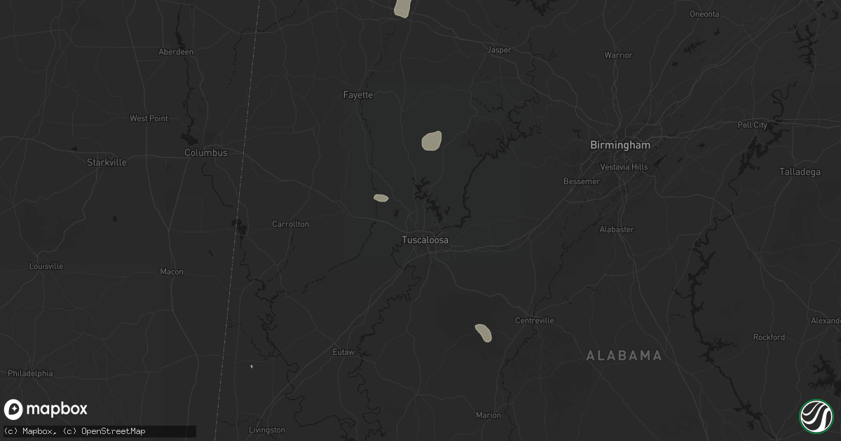 Hail map in Northport, AL on August 26, 2026