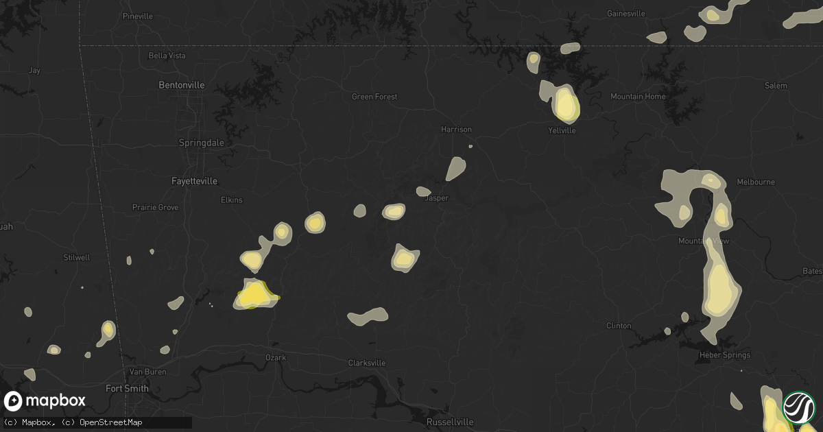 Hail map in Parthenon, AR on August 26, 2026