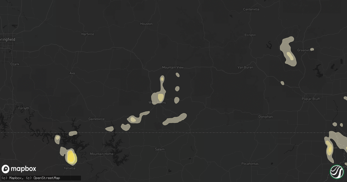 Hail map in Peace Valley, MO on August 26, 2026