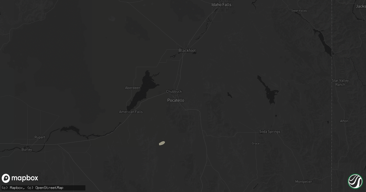 Hail map in Pocatello, ID on August 26, 2026