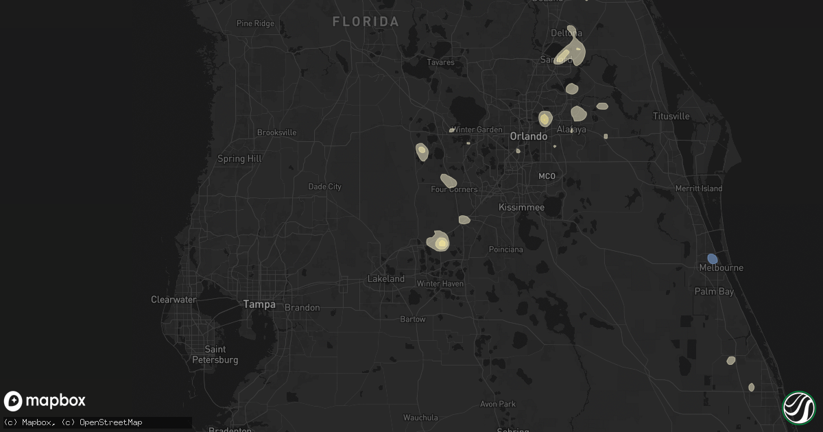Hail map in Polk City, FL on August 26, 2026
