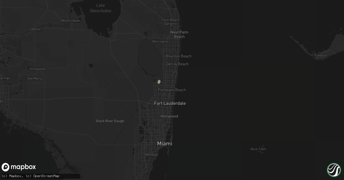 Hail map in Pompano Beach, FL on August 26, 2026