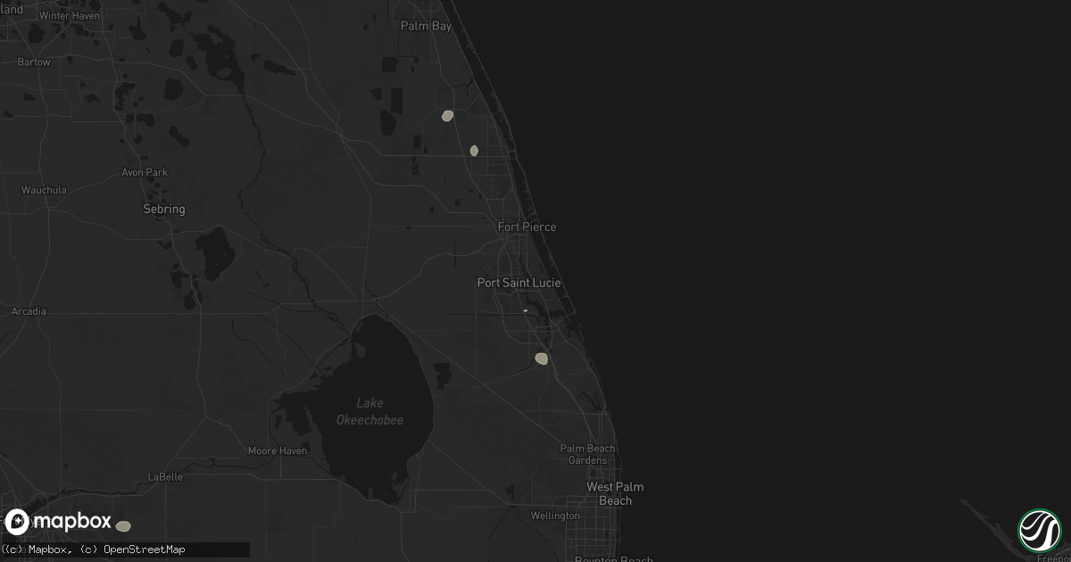 Hail map in Port Saint Lucie, FL on August 26, 2026
