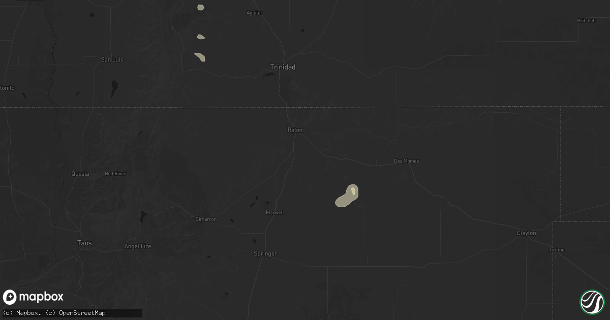 Hail map in Raton, NM on August 26, 2026
