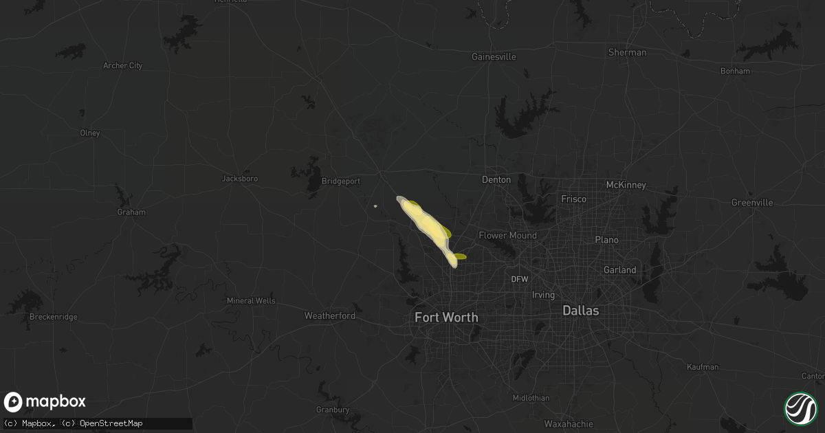 Hail map in Rhome, TX on August 26, 2026