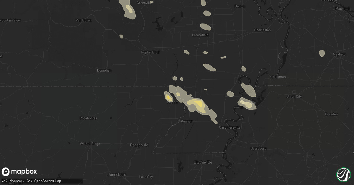 Hail map in Saint Francis, AR on August 26, 2026