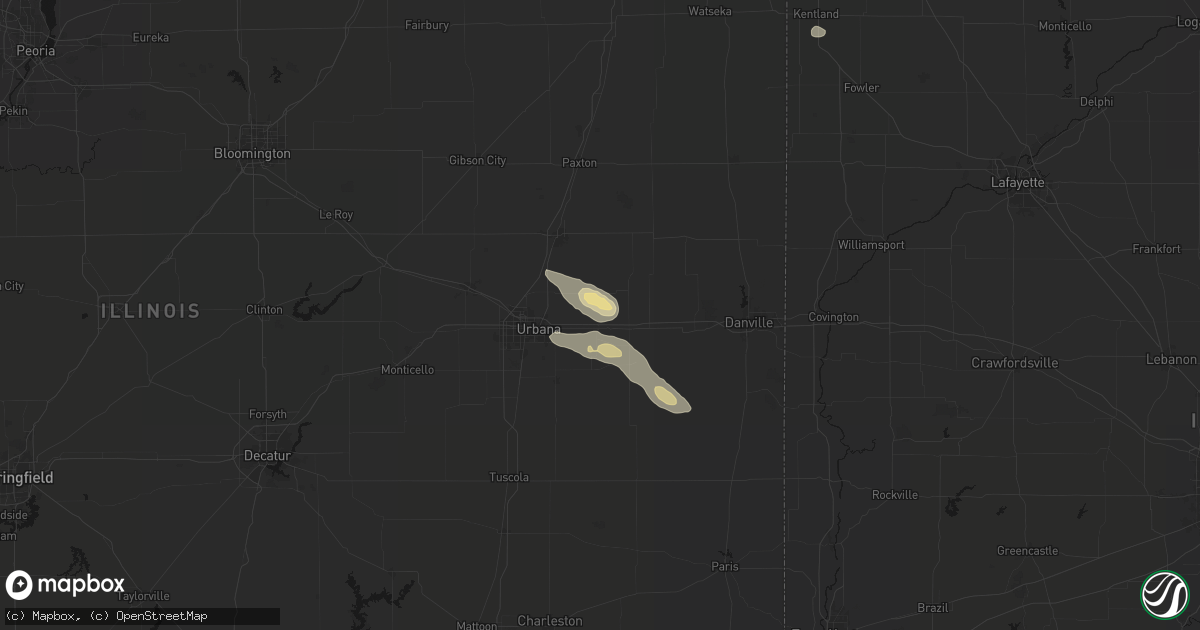 Hail map in Saint Joseph, IL on August 26, 2026