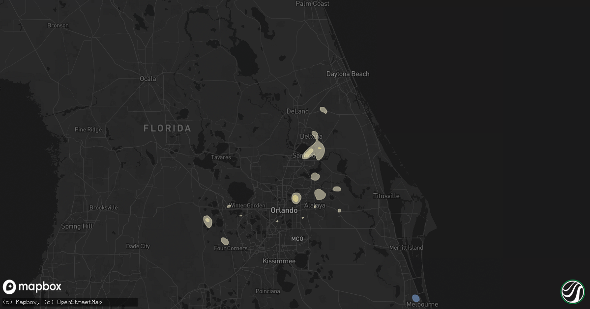 Hail map in Sanford, FL on August 26, 2026