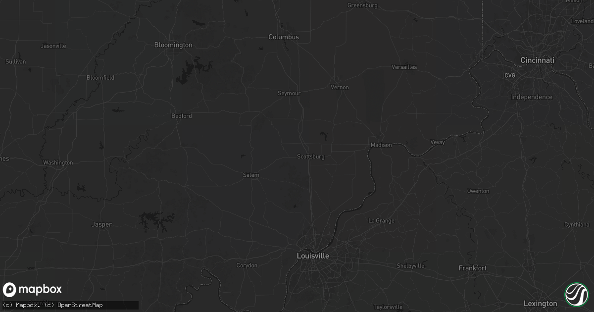 Hail map in Scottsburg, IN on August 26, 2026