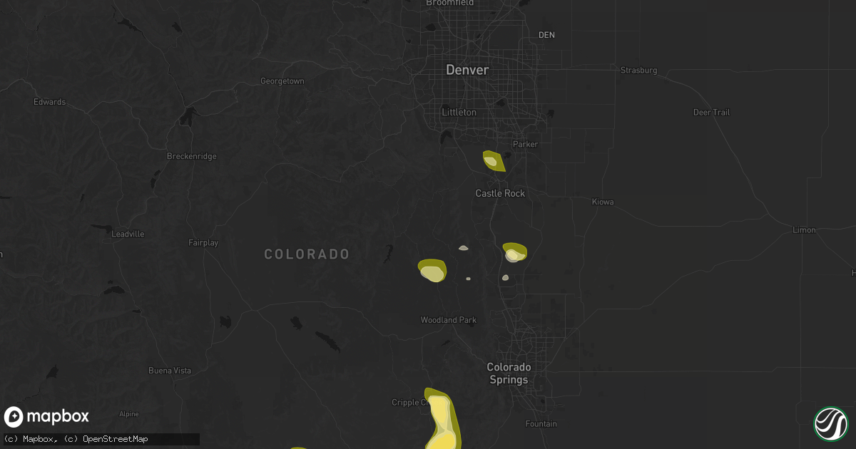 Hail map in Sedalia, CO on August 26, 2026