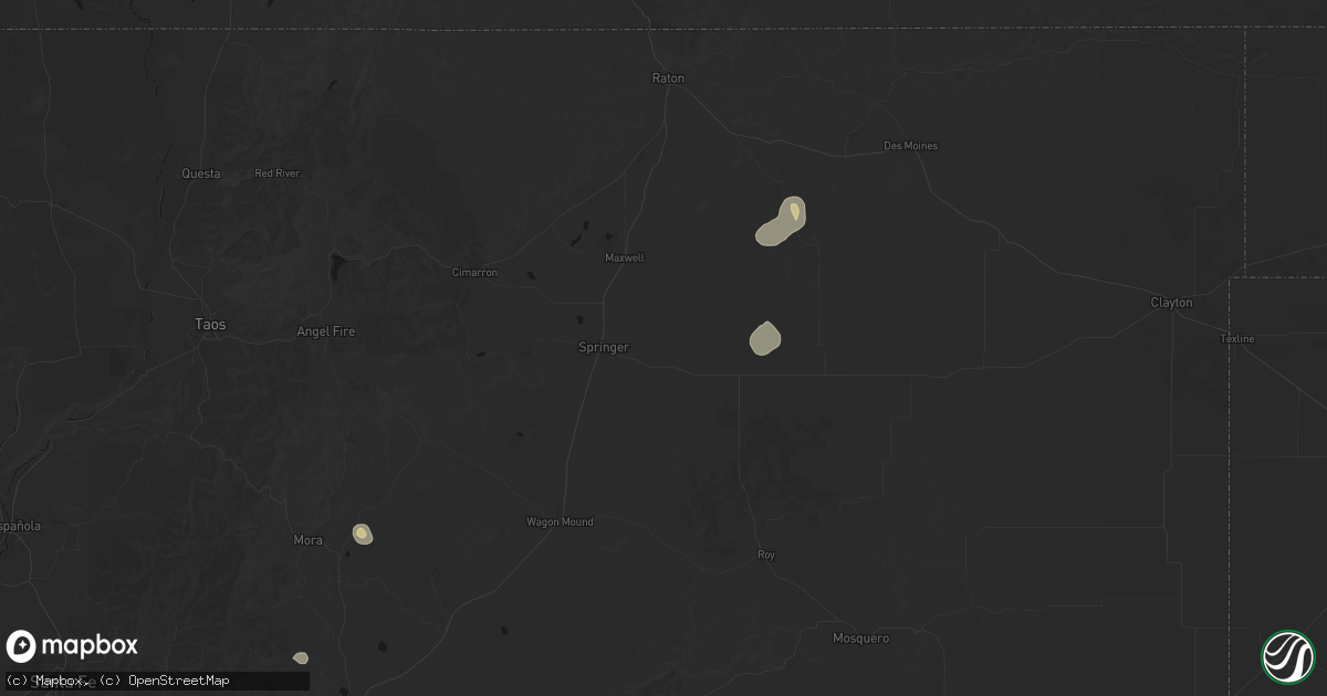 Hail map in Springer, NM on August 26, 2026