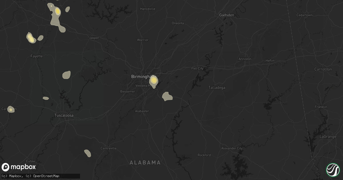 Hail map in Sterrett, AL on August 26, 2026