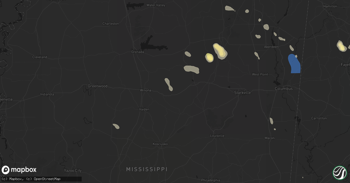 Hail map in Stewart, MS on August 26, 2026