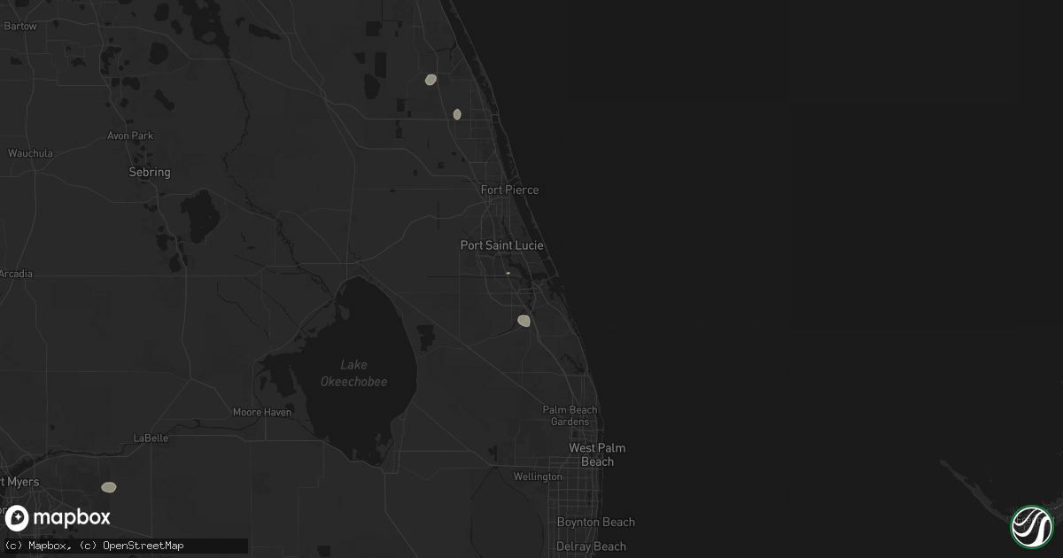Hail map in Stuart, FL on August 26, 2026