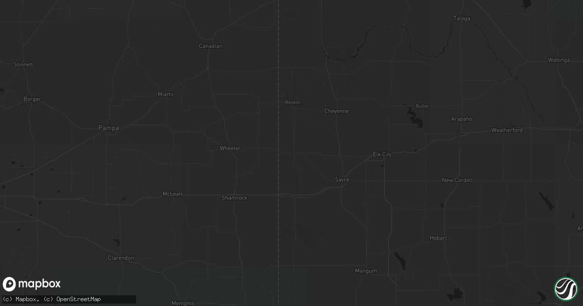 Hail map in Sweetwater, OK on August 26, 2026