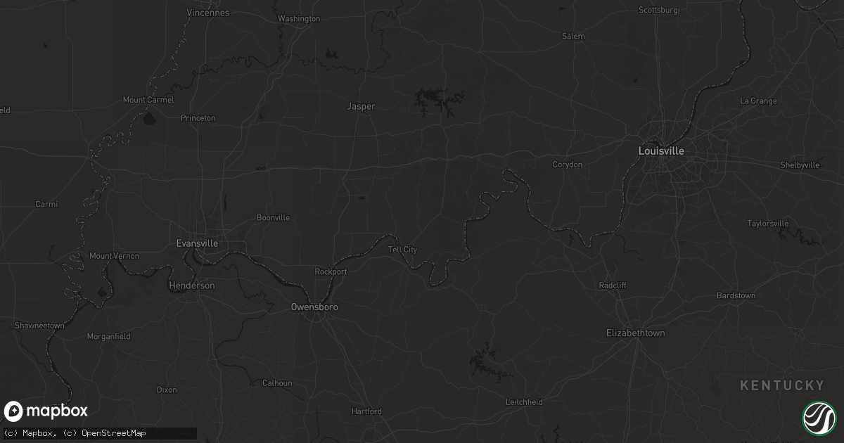 Hail map in Tell City, IN on August 26, 2026