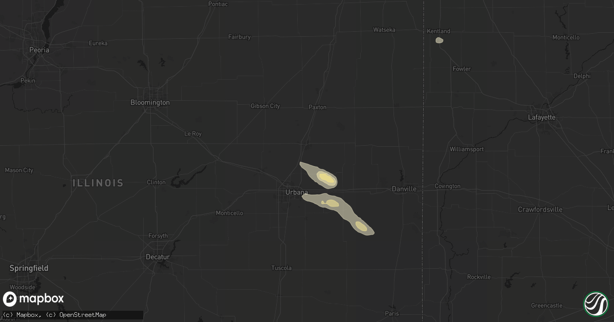 Hail map in Thomasboro, IL on August 26, 2026
