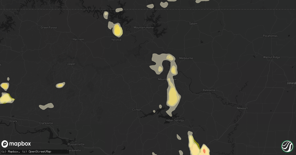 Hail map in Timbo, AR on August 26, 2026