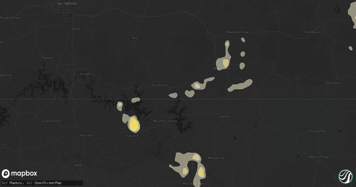 Hail map in Udall, MO on August 26, 2026