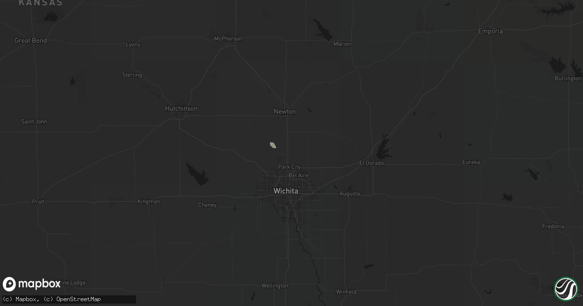 Hail map in Valley Center, KS on August 26, 2026