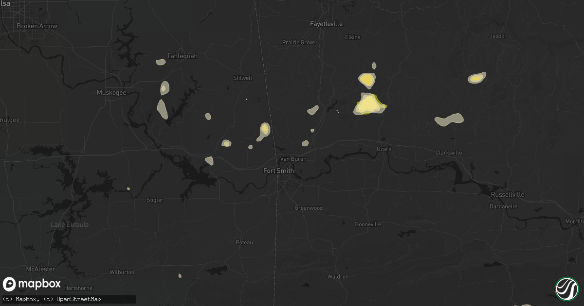 Hail map in Van Buren, AR on August 26, 2026