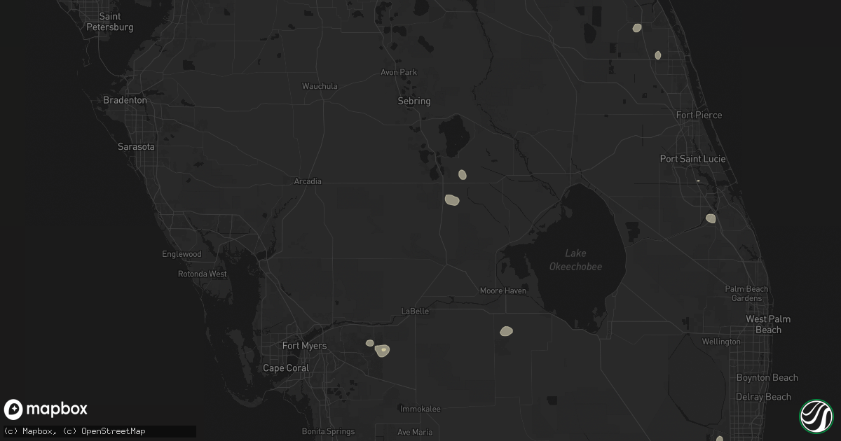Hail map in Venus, FL on August 26, 2026
