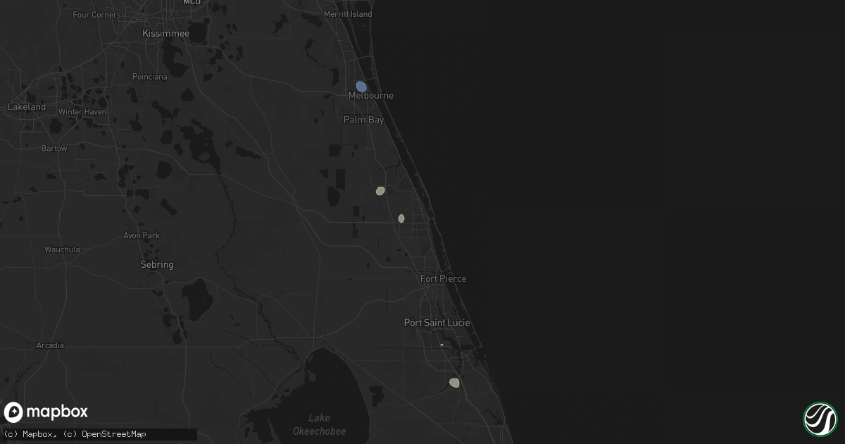 Hail map in Vero Beach, FL on August 26, 2026